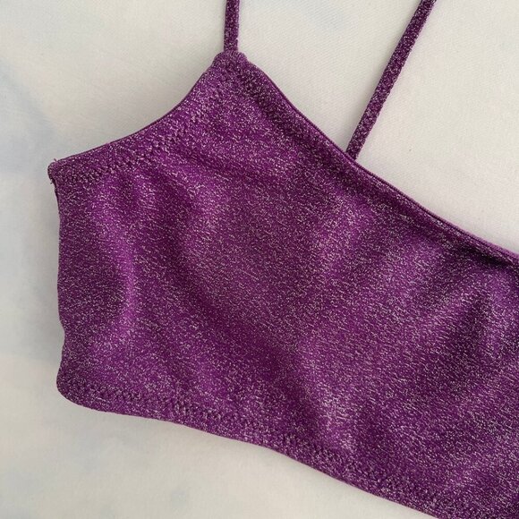 Triangl Purple Sparkly Plum Mica Swim Bikini Top - Picture 3 of 6